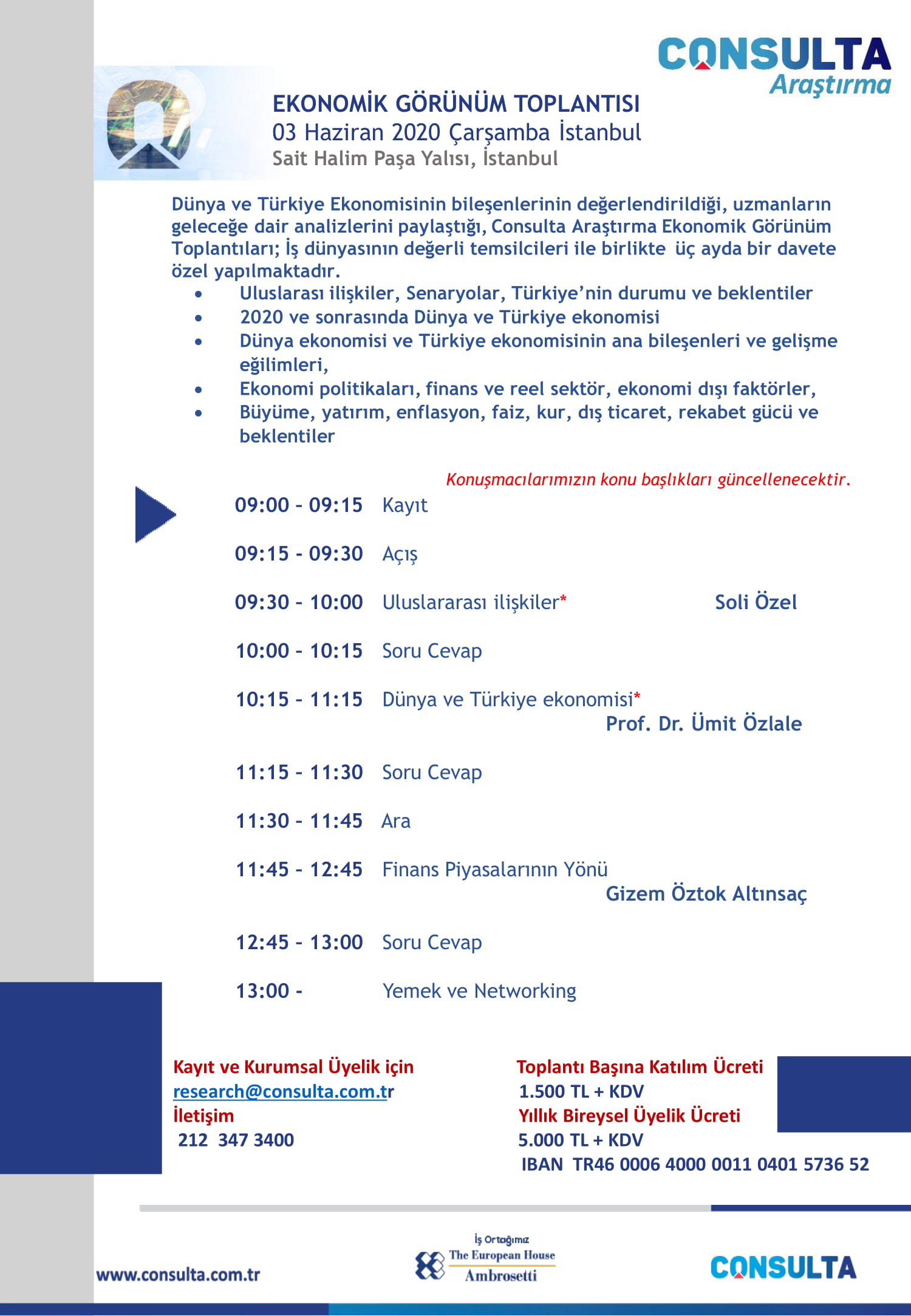 Ekonomik Görünüm Toplantısı Webinar- 03 Haziran 2020