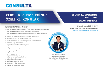 28 Ocak Vergi İncelemelerinde Özellikli Konular